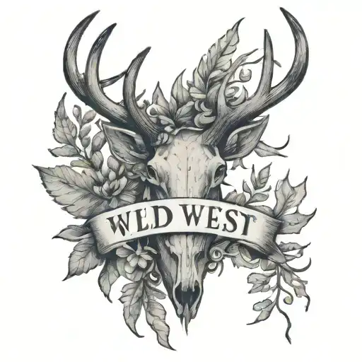 Antlers With Words Underneath Saying Wldwest