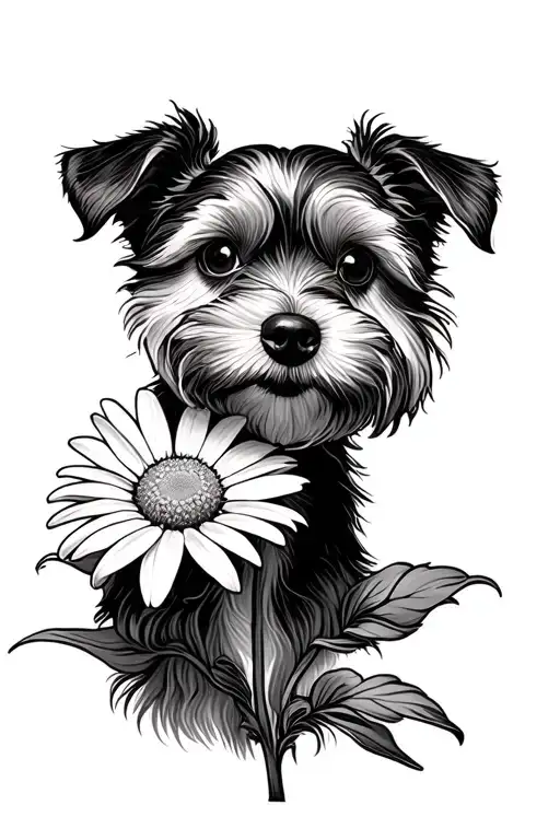 Simple Daisy For Remberance Of A Pet Dog