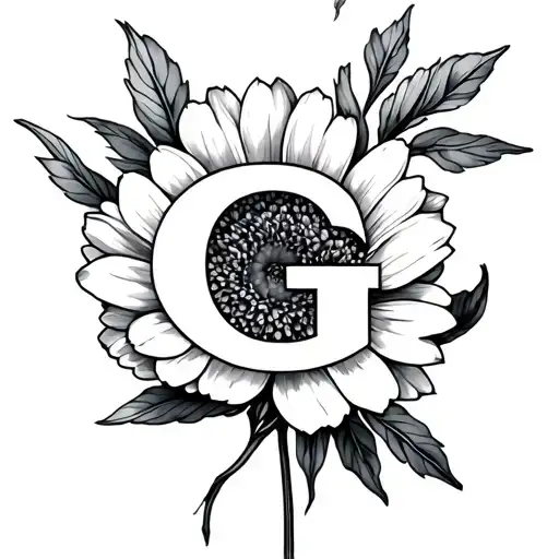 Fineline August Birth Flower With The Letter G
