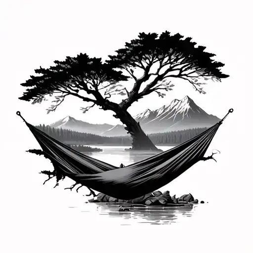 Tree Surrounded And River Mountain Hammock
