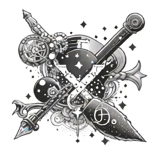 A Constellation Of Love-themed Symbols Intertwined With Pharmacy Tools