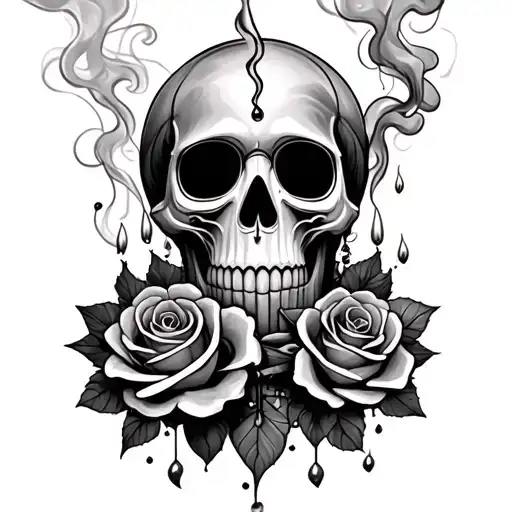 Candy Skull Candle And Smoke No Roses