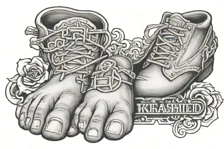 The Name Khaleid Rashawn Smith With Rosss And Baby's Foot On It