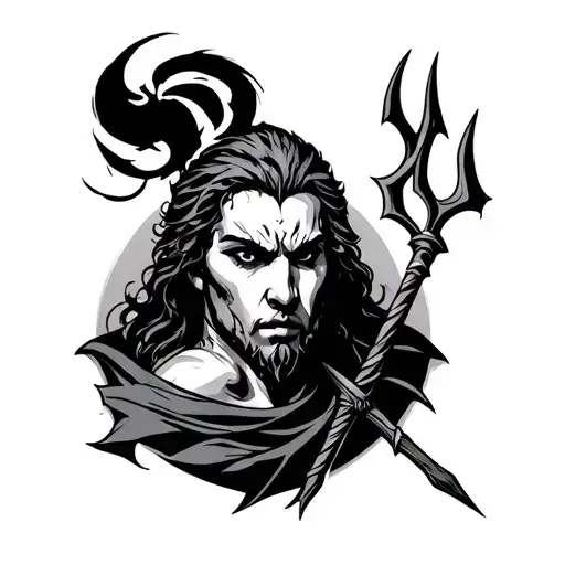 Ourobouros With A Trident Piercing