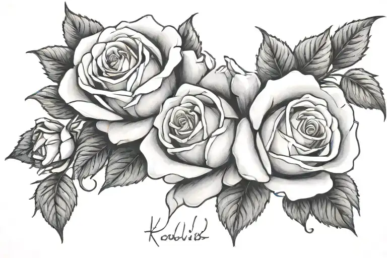 The Name Khaleid Rashawn Smith With Roses