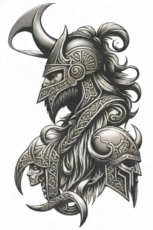 Vikings With Symbols Representing
