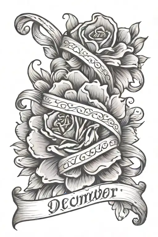 December Flower With Ovarian Cancer Ribbon Mom Rip