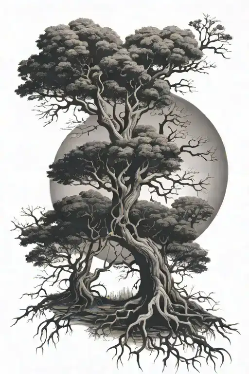 Tree With Roots That Create A Road Map