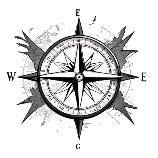 Compass And Clock Map Inthe Background
