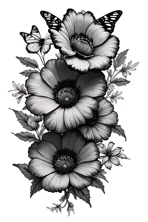Flowers With Butterfies