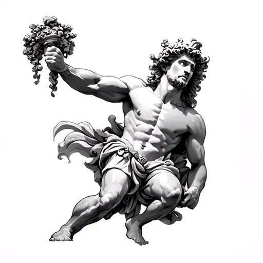 Dionysus Greek God Full Body Fighting Appollo