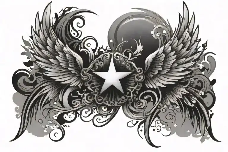 5 Starts Ans 1 Star Has Wings