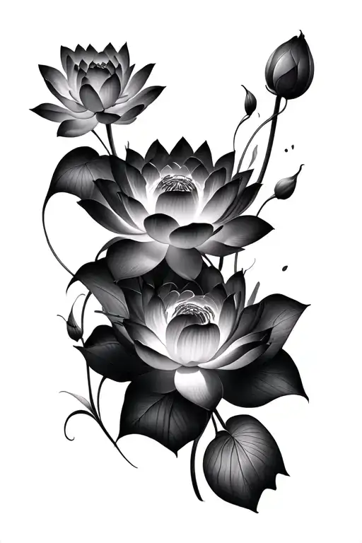 Lotus Flowers Surrounding