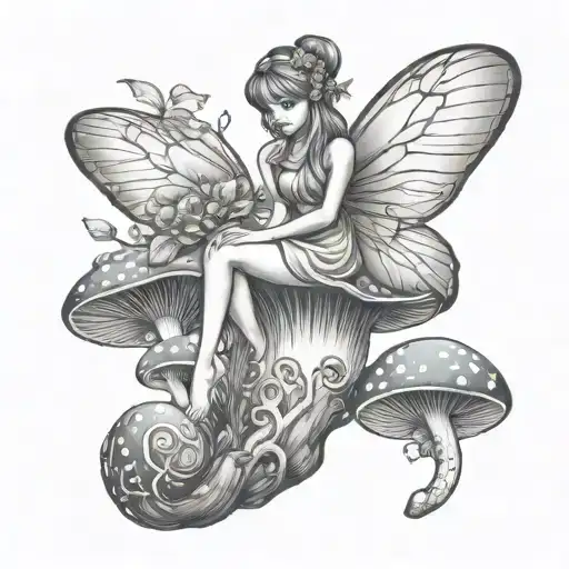Fairy Sitting On A Mushroom