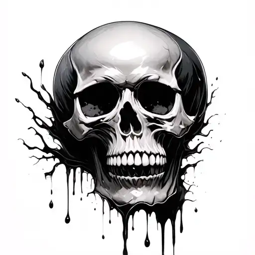 Dark Deminic Skull With Blood Flowing