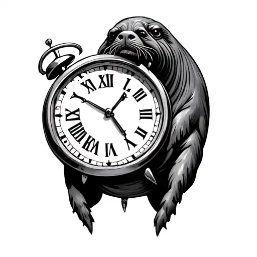 A Full Black Line With The R In Walrus A Black Line Full Ave V In Walrus And A Clock