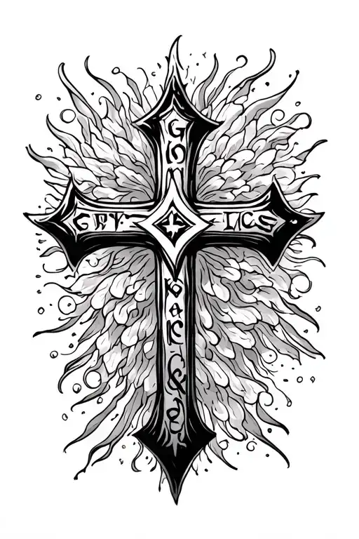 Cross With Words Written