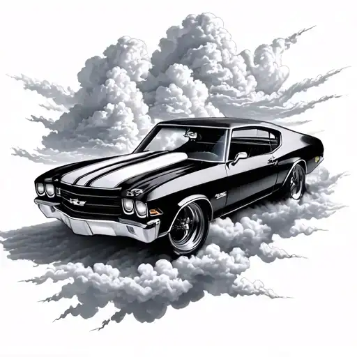Chevrolet Chevelle On Top Heavenly Clouds Floating