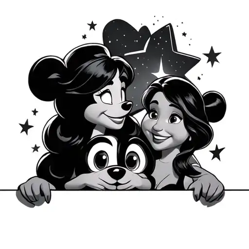 Wish Upon A Star Disney Characters Peeking