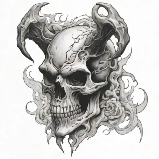 Wendigo Skull Breathing Smoke