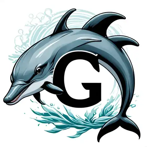 Dolphin With Letter G Letters