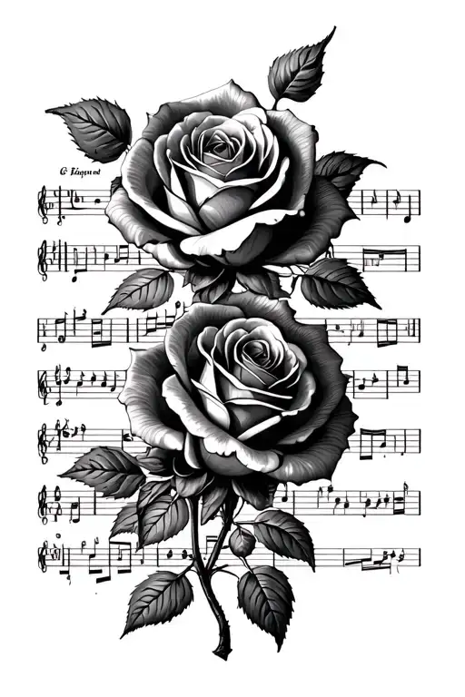 Sheet Music With Roses
