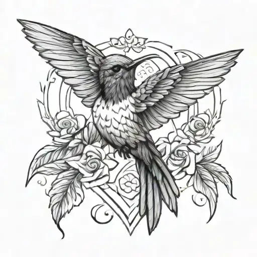 Hummingbird Heart Shape Dad