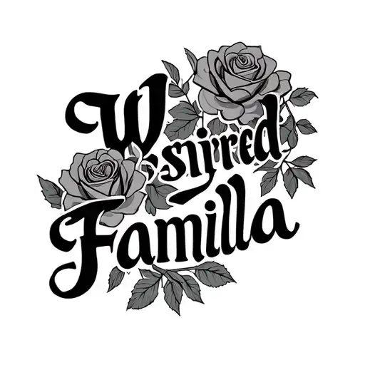 Word Familia With Roses And God Inspired Tattoo Featuring