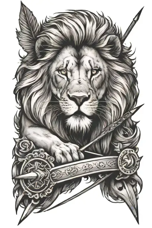 Lion With A Arrow