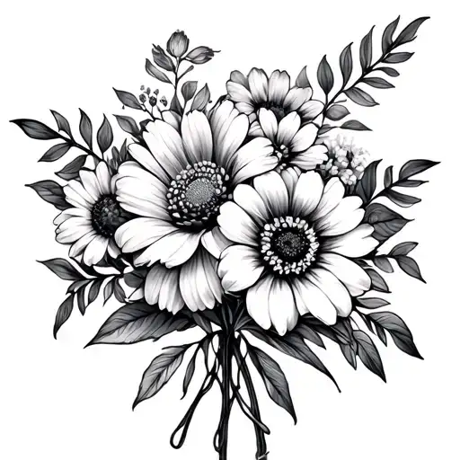 Feb April Dec Birth Flower Bouquet