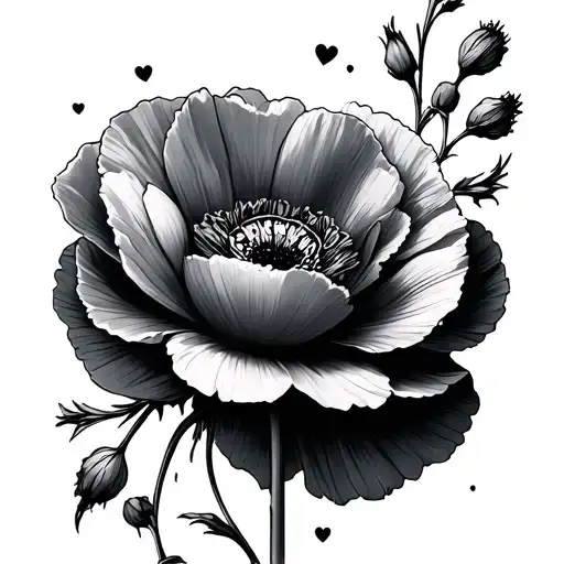 Poppy Hearts Surrounded