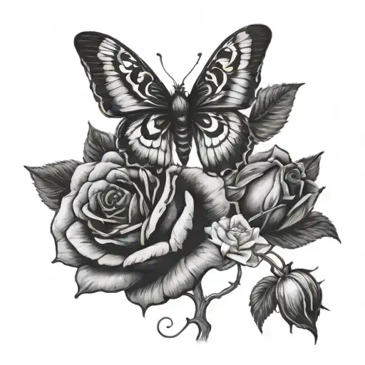Rose And Death Moth