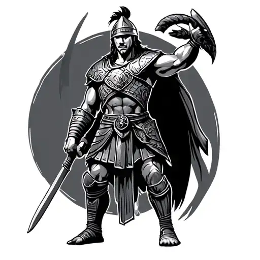 Gladiator Standing Triumphantly
