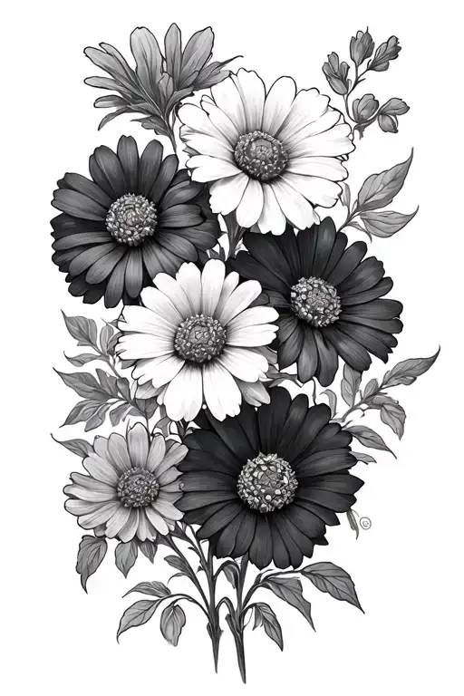 Marigolds And Cosmos's Mixed