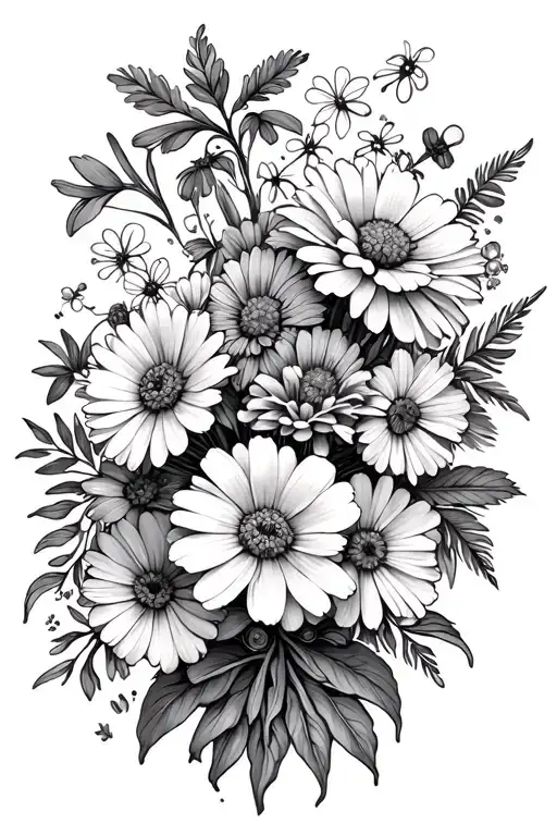 Marigolds And Cosmos's Mixed Bouquet
