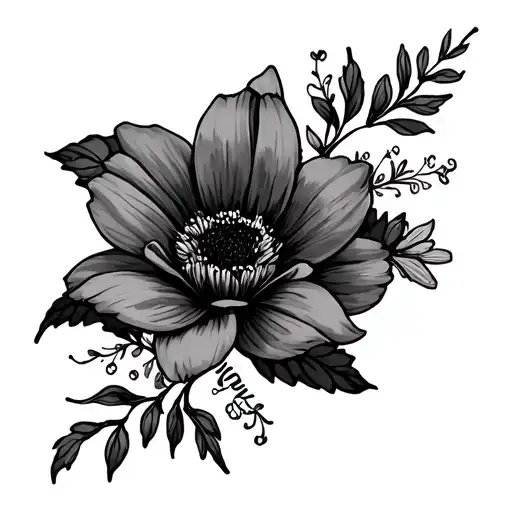 Dainty Flower Arm Wrap With Sentence In The Middle