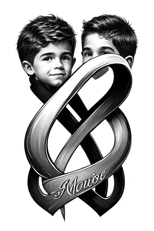 Infinity Symbol With Boys Names And A Heart Shape