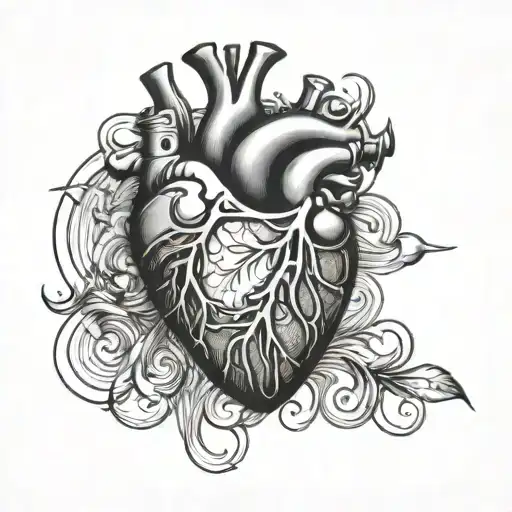 Heart Beat Line And Heart