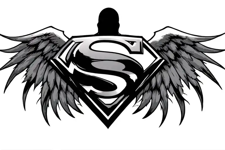 2025 Superman Logo With Tribal Style Wings Spread