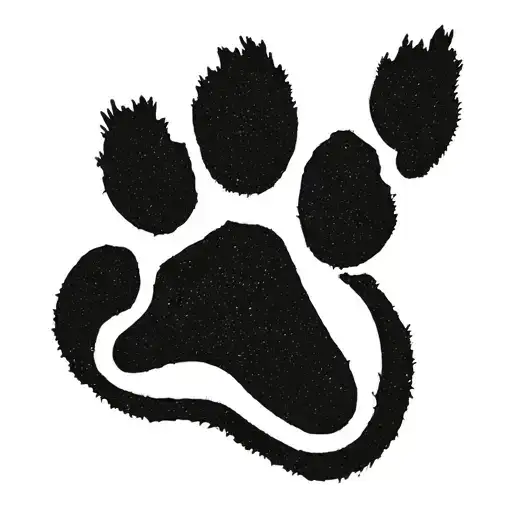 Minimalist Tattoo Of A Outline Of A Paw Print With The Letter O
