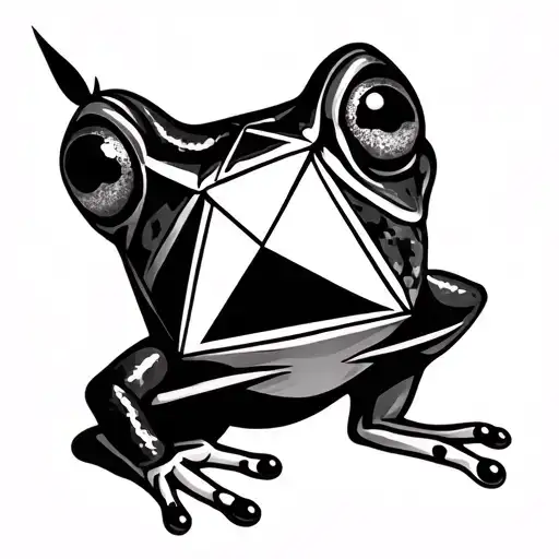 Sacred Geo Patern Making A Frog Out Of Triangles And Fibonacci