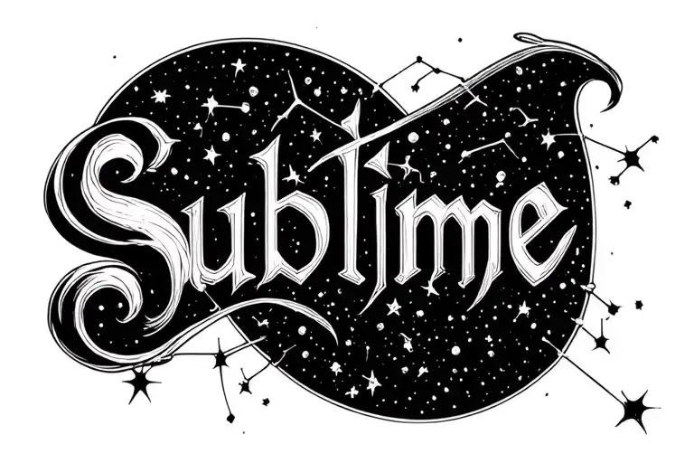 The Word Sublime Arranged In A Constellation