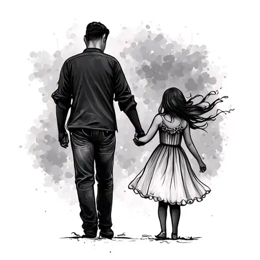 Father And Daughter Holding Hands