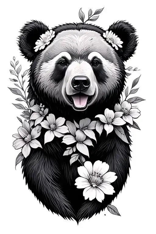 Flowers And Bear