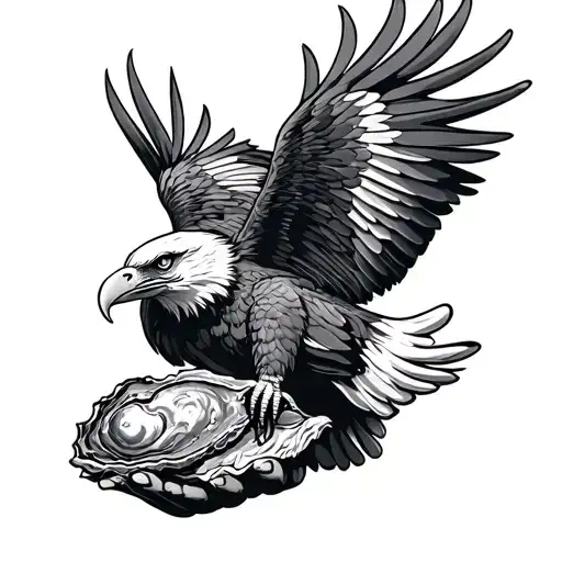 Eagle Holding An Oyster