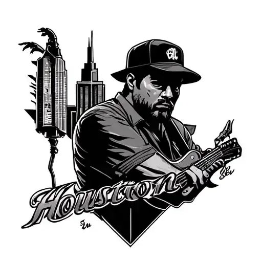 Houston Chopped And Screwed Themed Tattoo Incorporating Elements