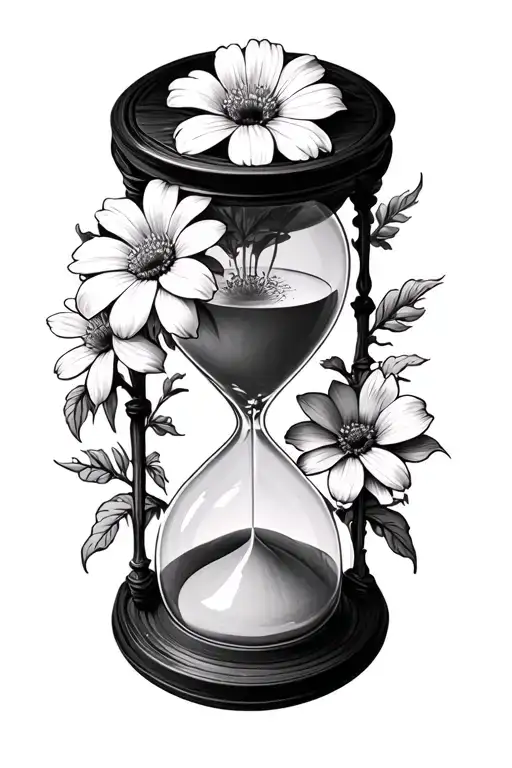 Hourglass Turning To Life Flowers Blooming