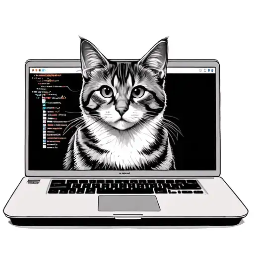 Cat Coding On A Laptop