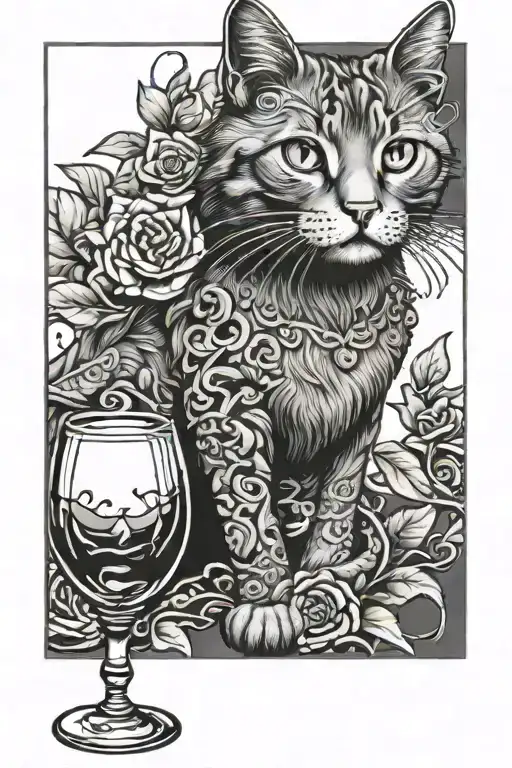 Cat Wine Glass