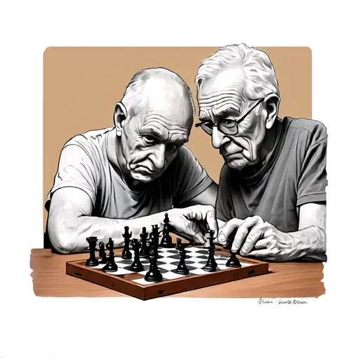 Me And My Grandpa Playing Chess Dont Show Our Faces